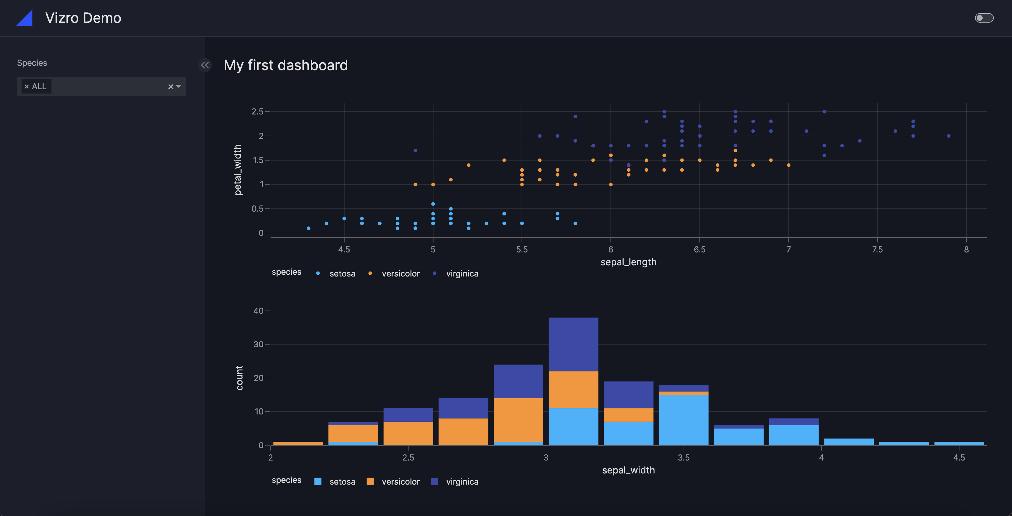Dashboard with logo